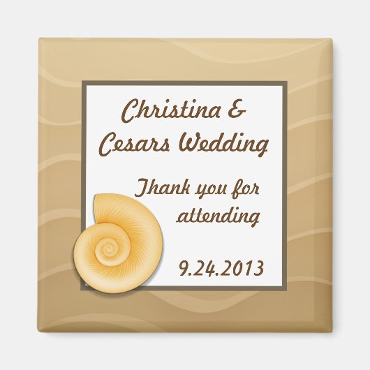 2"x2" Ankündigung Magnet Muscheln am Sandy Beach (Vorne)