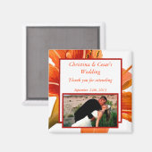 2"x2" Ankündigung Magnet Orange Tiger Lilly w/Str. (Vorderseite/Rückseite)