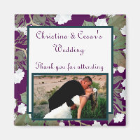 2"x2" Ankündigung Magnet Pfau/Blume Zweigstelle Pu