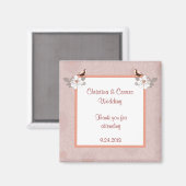 2"x2"-Ankündigung Magnet Pink/Braune Liebe B (Vorderseite/Rückseite)