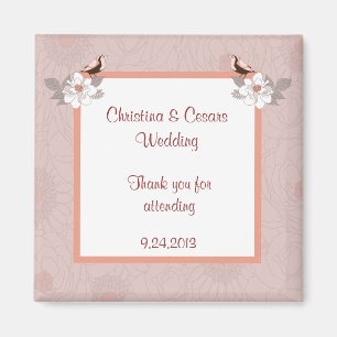 2"x2"-Ankündigung Magnet Pink/Braune Liebe B