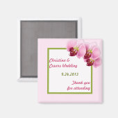 2"x2" Ankündigung Magnet Pink Orchid Long Steam Fl (Vorderseite/Rückseite)
