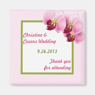 2"x2" Ankündigung Magnet Pink Orchid Long Steam Fl