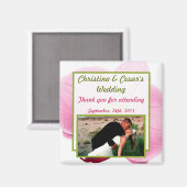 2"x2" Ankündigung Magnet Pink Orchid Long Steam Fl (Vorderseite/Rückseite)