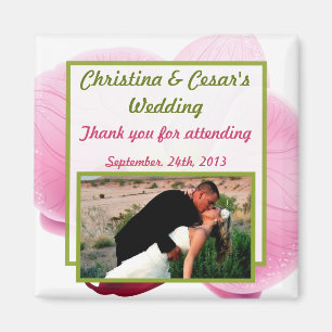 2"x2" Ankündigung Magnet Pink Orchid Long Steam Fl