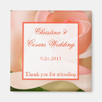 2"x2"-Ankündigung Magnet Pink/Peach-Rose mit Lea