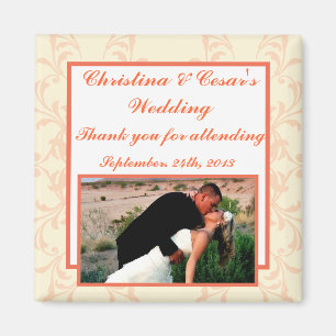 2"x2" Ankündigung Magnet Pinkish/Peach Formal Scan