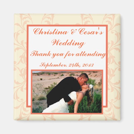 2"x2" Ankündigung Magnet Pinkish/Peach Formal Scan (Vorne)