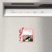 2"x2" Ankündigung Magnet Red Cherry Blossom (In Situ (Geschirrspüler))