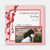 2"x2" Ankündigung Magnet Red Cherry Blossom (Vorne)