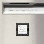 2"x2" Ankündigung Magnet Schwarz und Grau Damask (In Situ (Geschirrspüler))