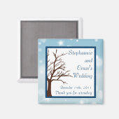 2"x2" Ankündigung Magnet Twinkling Schnee / Baum (Vorderseite/Rückseite)