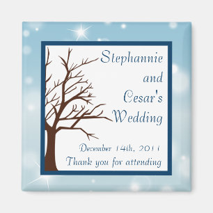 2"x2" Ankündigung Magnet Twinkling Schnee / Baum