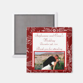 2"x2" Ankündigung Magnet Weihnachten Rote Schneefl (Vorderseite/Rückseite)