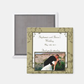 2"x2" Ankündigung Magnet White Ginkgo Blätter (Vorderseite/Rückseite)