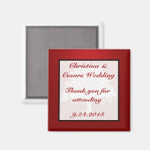 2"x2" Ankündigung Magnet White Tree Red Black Str. (Vorderseite/Rückseite)