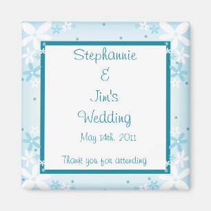 2"x2" Ankündigungsmagnet Blaue Gänseblümchen Magnet