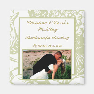 2"x2" Ankündigungsmagnet Grüne Gerbera-Daisy-Blüte Magnet