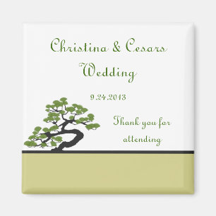 2"x2" Ankündigungsmagnet Japanischer Grüner Bonsai Magnet