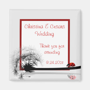 2"x2" Ankündigungsmagnet Marienkäfer auf Löwenzahn Magnet