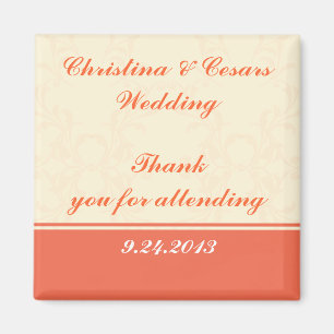 2"x2" Ankündigungsmagnet Rosa/ Pfirsich Formal Scr Magnet