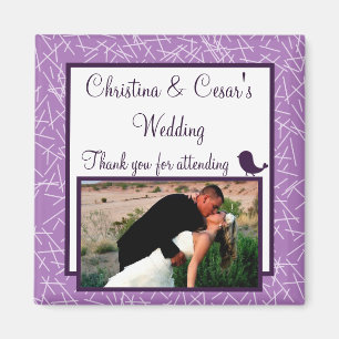 2"x2" Ankündigungsmagnet Vogelwippe Lila BG hea Magnet