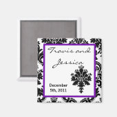 2"x2" Bevorzugen Sie Magnet Schwarz Lila Damask Sc (Vorderseite/Rückseite)