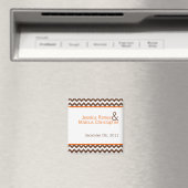 2"x2" Bevorzugung Magnet Brown Orange Zickzack Nam (In Situ (Geschirrspüler))