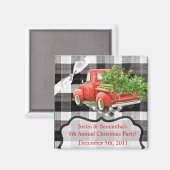 2"x2" Bevorzugung Magnet XMAS Truck Weihnachtsbüff (Vorderseite/Rückseite)