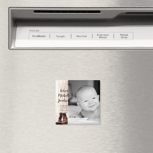 2"x2" Birth Announcement Magnet stimuliert Länderr (In Situ (Geschirrspüler))