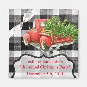 2"x2" Favor Magnet XMAS LKW Weihnachten Buffalo Pl