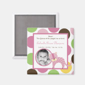 2"x2" Geburtsankündigung Magnet Jungle Queen (Vorderseite/Rückseite)