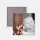 2"x2" Geburtshinweis Magnet-Baumwollzweig auf D Magnet (Vorderseite/Rückseite)