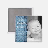 2"x2" Geburtshinweis Magnet Rustic Tin Panel C (Vorderseite/Rückseite)