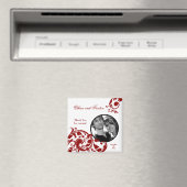 2"x2" Gefallen an Magnet Crimson Red Floral Filigr (In Situ (Geschirrspüler))