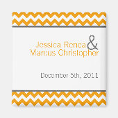 2"x2" Gefallen Magnet Gelb Grauer Zickzack Name (Vorne)