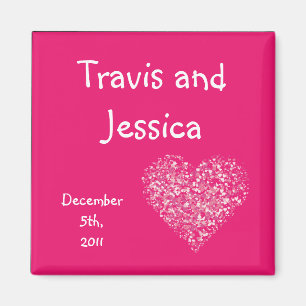 2"x2" Gefallen Magnet Pink Blumenblättern Blume Ro