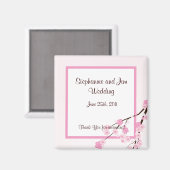 2"x2" Gefallen Magnet Pink Cherry Blossom (Vorderseite/Rückseite)