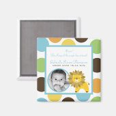 2"x2"Jungle King Lion Safari Ankündigung Magnet (Vorderseite/Rückseite)