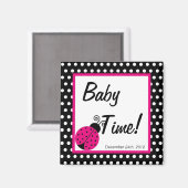 2"x2" Magnet Gefallen Black Spring Time Lady Bug (Vorderseite/Rückseite)