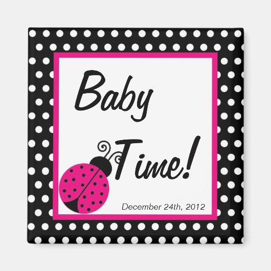 2"x2" Magnet Gefallen Black Spring Time Lady Bug (Vorne)