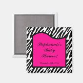 2"x2" Magnet Gefallen Hot Pink Zebra Tierdruck (Vorderseite/Rückseite)