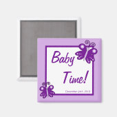 2"x2" Magnet Gefallen Lila Frühjahrsschmetterling (Vorderseite/Rückseite)