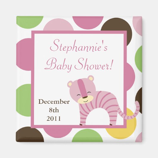 2"x2" Magnet Gunst Jungle Queen Pink Tiger Safari (Vorne)