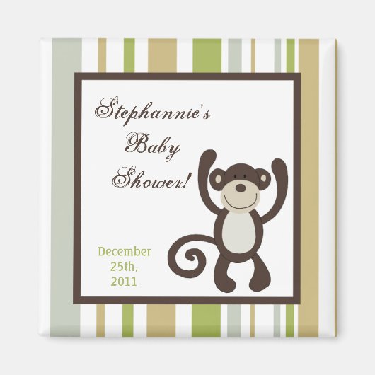 2"x2" Partygeschenk Magnet Monkey Time Zoo-Tier (Vorne)