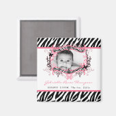 2"x2" Schmetterling Zebra Print Announction Magnet (Vorderseite/Rückseite)