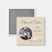 2"x2" Speichern Sie das Date Magnet Hochzeit Birds (Vorderseite/Rückseite)