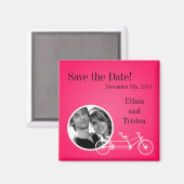 2"x2" Speichern Sie das "Date Magnet Hot Pink Doub (Vorderseite/Rückseite)