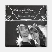 2"x2" Speichern Sie das Date Magnet Modernes Chalk (Vorne)