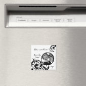 2"x2" Speichern Sie das Datum Magnet Schwarz-weiß  (In Situ (Geschirrspüler))